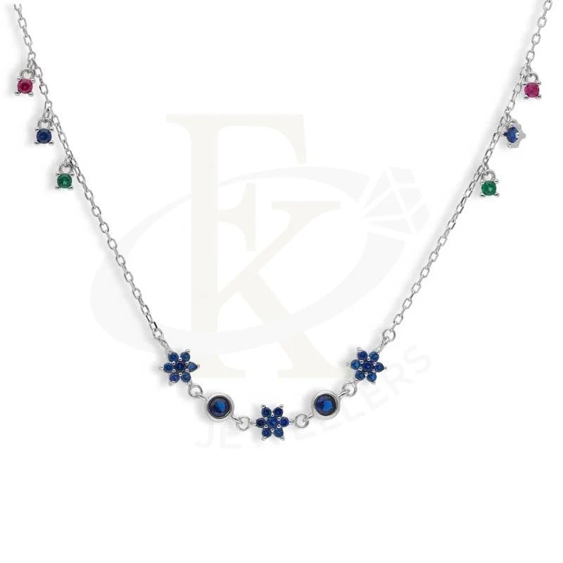 Sterling Silver 925 Flowers Shaped Necklace - FKJNKLSL2959