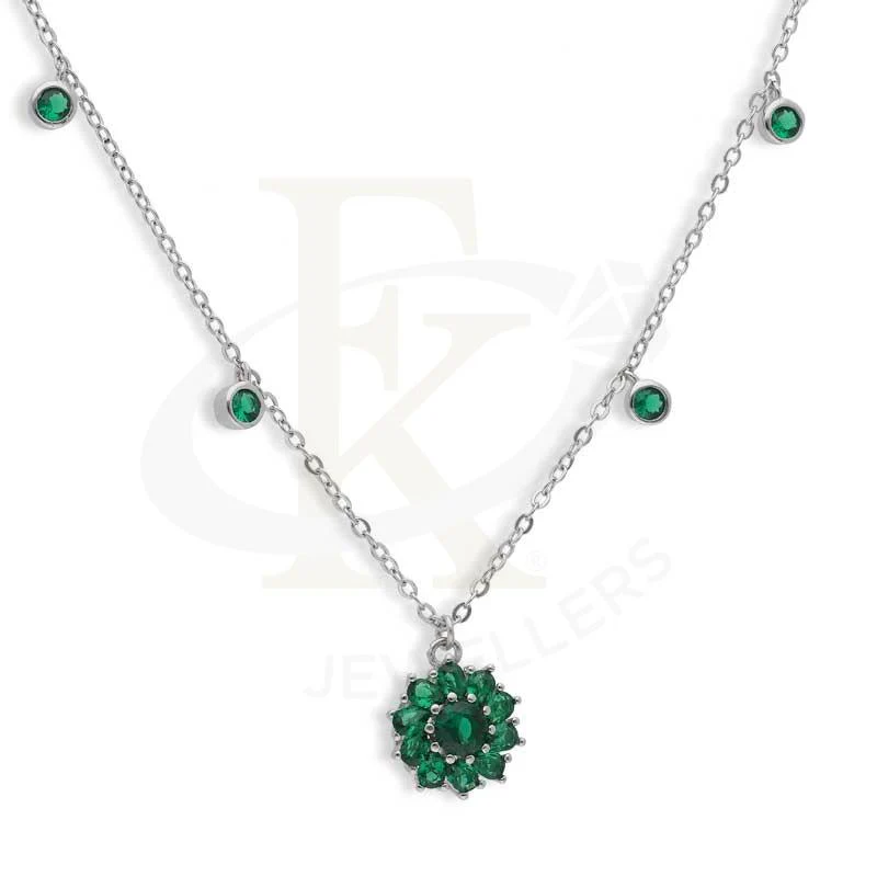 Sterling Silver 925 Flowers Shaped Necklace - FKJNKLSL2960