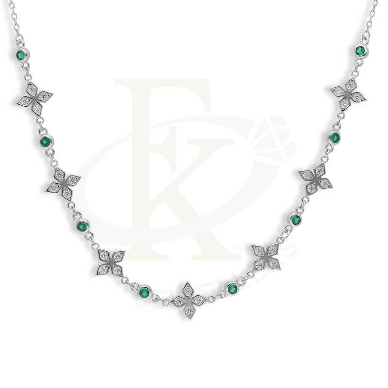 Sterling Silver 925 Flowers Shaped Necklace - FKJNKLSL2967