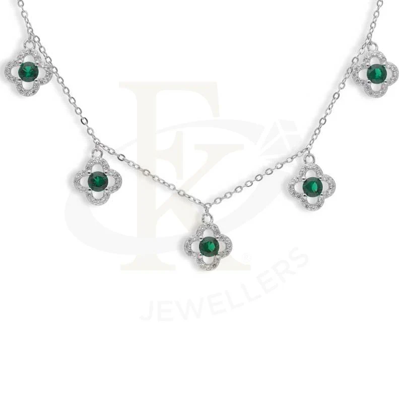 Sterling Silver 925 Flowers Shaped Necklace - FKJNKLSL2970