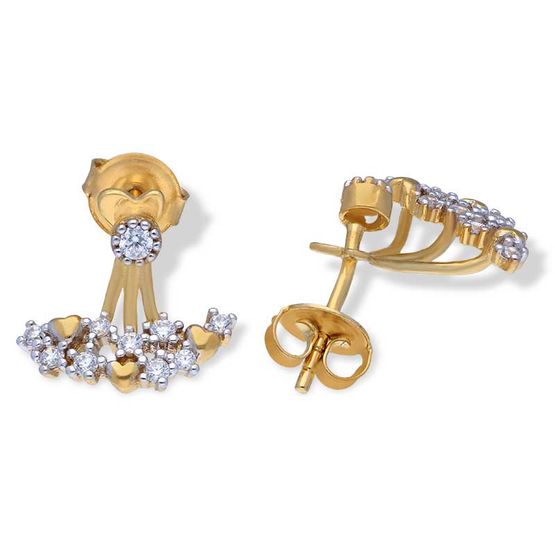 Sterling Silver 925 Gold Plated Stud Earrings - FKJERNSLU3160