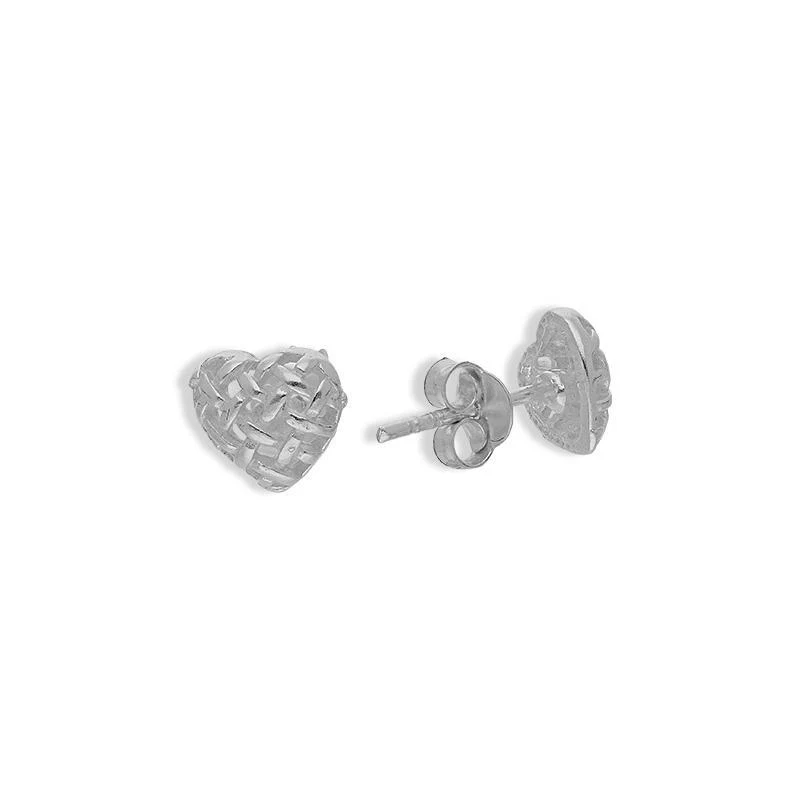 Sterling Silver 925 Heart Shaped Earrings - FKJERNSL2268