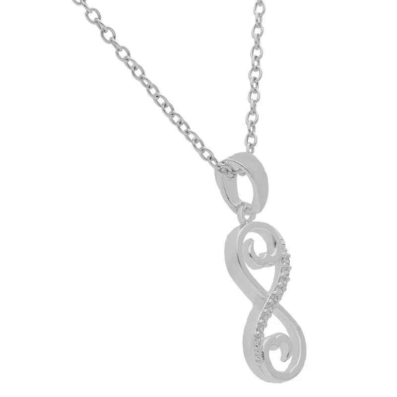 Sterling Silver 925 Infinity Pendant Set (Necklace, Earrings and Ring) - FKJNKLST2000 - Image 3