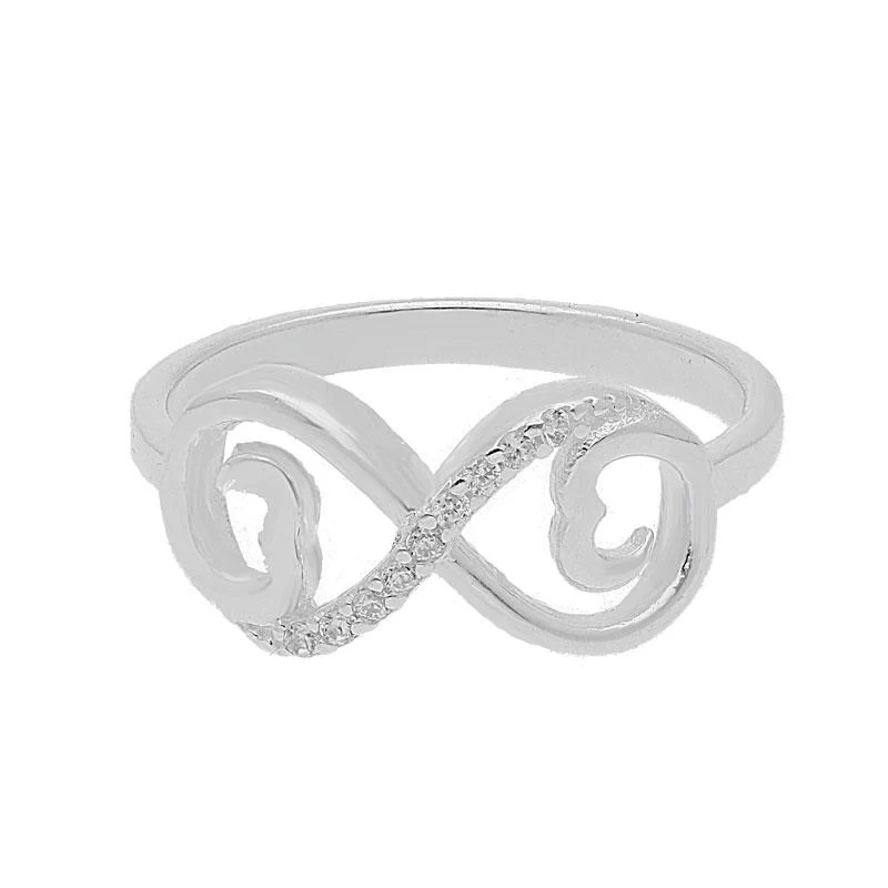 Sterling Silver 925 Infinity Pendant Set (Necklace, Earrings and Ring) - FKJNKLST2000 - Image 5