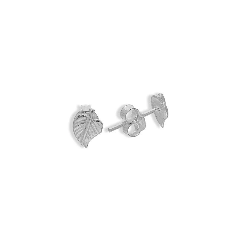Sterling Silver 925 Leaf Shaped Earrings - FKJERNSL2266