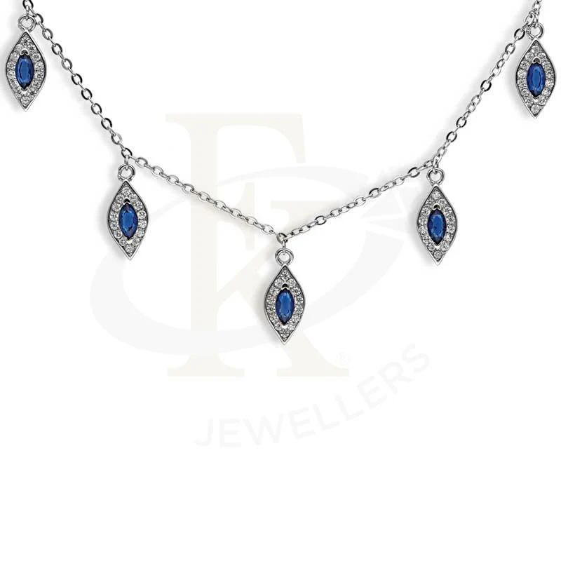Sterling Silver 925 Marquise Shaped Necklace - FKJNKLSL2974