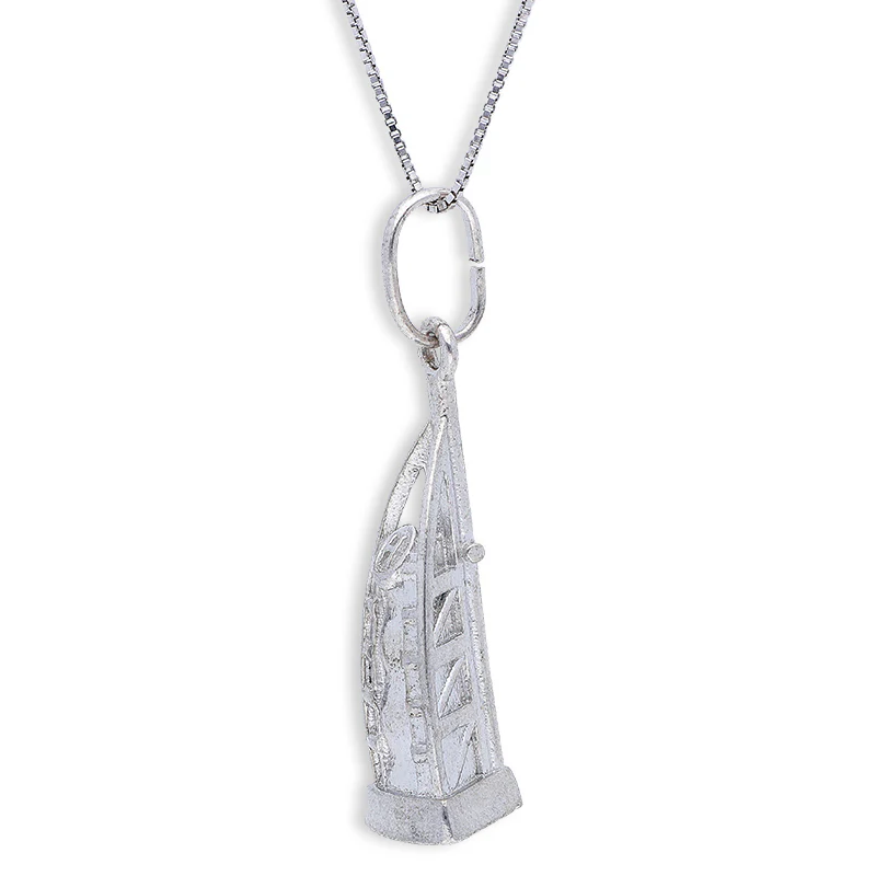 Sterling Silver 925 Necklace (Chain with Burj Al Arab Pendant) - FKJNKLSLU6105