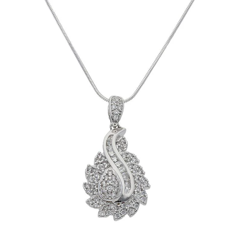 Sterling Silver 925 Pear Drop Pendant Set (Necklace, Earrings and Ring) - FKJNKLST1936 - Image 2