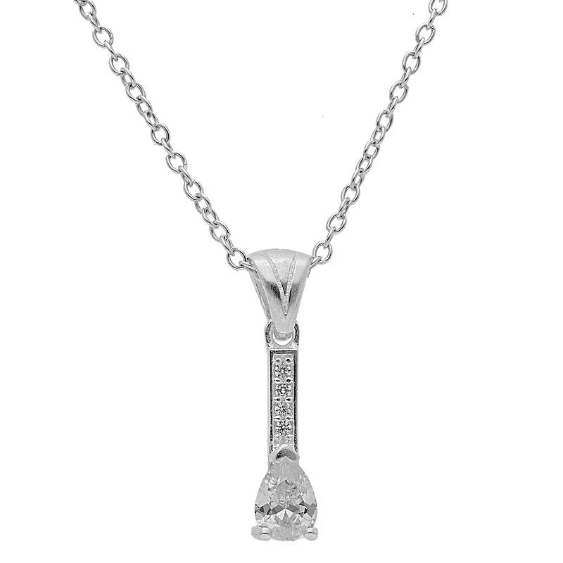 Sterling Silver 925 Pear Pendant Set (Necklace, Earrings and Ring) - FKJNKLST2009 - Image 2