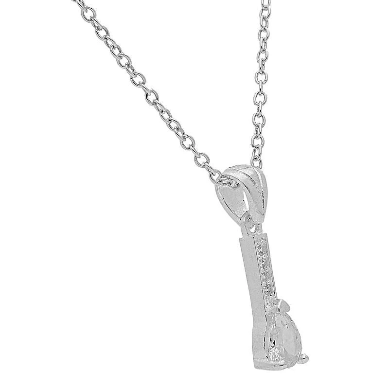 Sterling Silver 925 Pear Pendant Set (Necklace, Earrings and Ring) - FKJNKLST2009 - Image 3