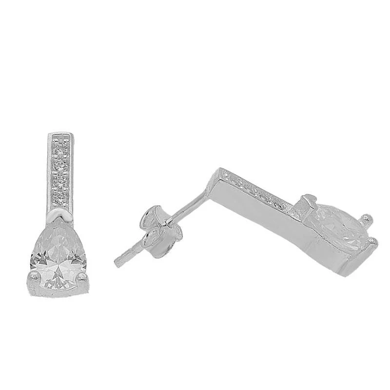 Sterling Silver 925 Pear Pendant Set (Necklace, Earrings and Ring) - FKJNKLST2009 - Image 4