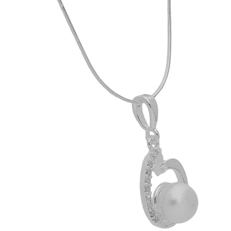 Sterling Silver 925 Pearl Pendant Set (Necklace, Earrings and Ring) - FKJNKLST2016 - Image 3