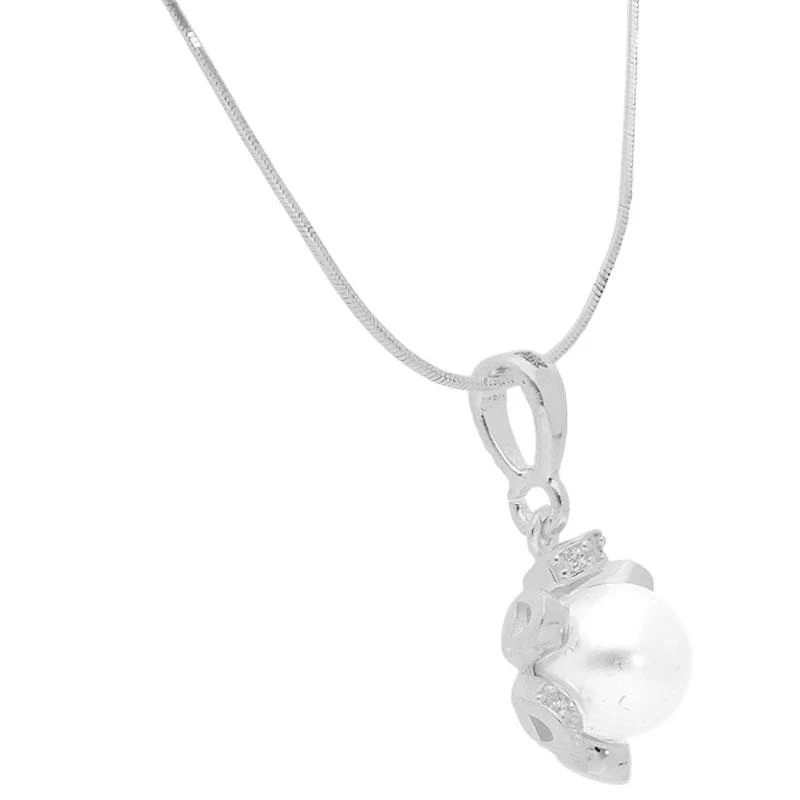Sterling Silver 925 Pearl Pendant Set (Necklace, Earrings and Ring) - FKJNKLST2017 - Image 3