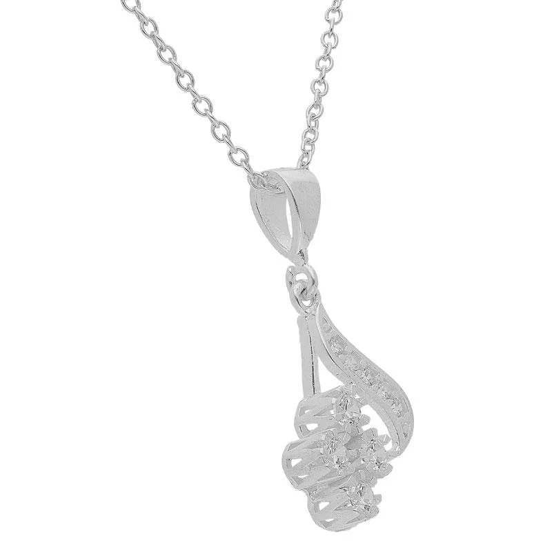 Sterling Silver 925 Pendant Set (Necklace, Earrings and Ring) - FKJNKLST1994 - Image 3