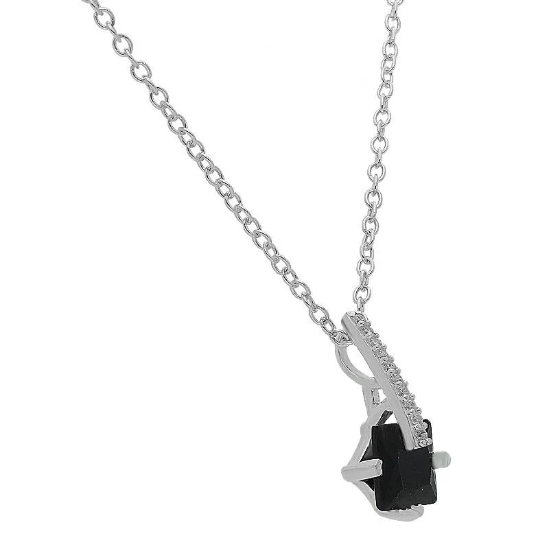 Sterling Silver 925 Princess Cut Shaped Pendant Set (Necklace, Earrings and Ring) - FKJNKLST2035 - Image 3