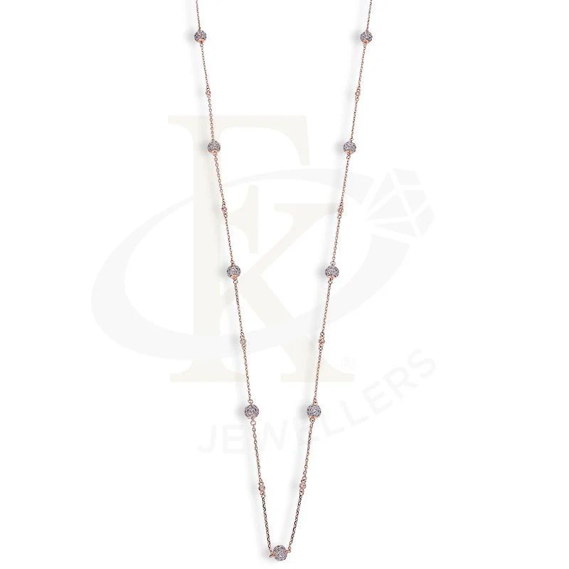 Sterling Silver 925 Rose Gold Plated Ball Necklace - FKJNKLSL2669