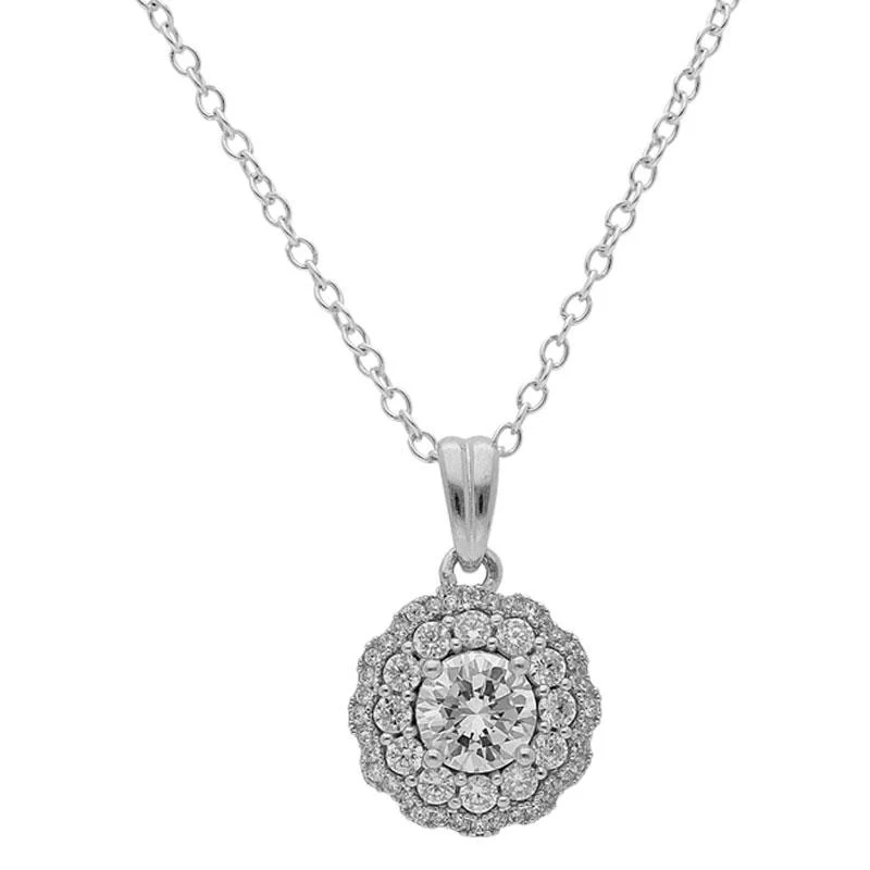 Sterling Silver 925 Round Pendant Set (Necklace, Earrings and Ring) - FKJNKLST2021 - Image 2