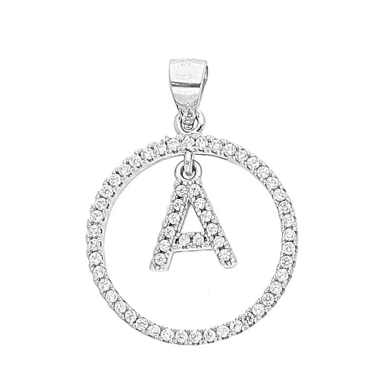 Sterling Silver 925 Round Shaped Alphabet Pendant  - FKJPNDSL1999 - Image 2