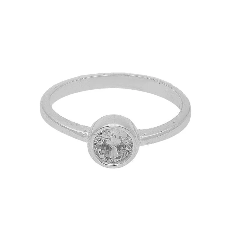 Sterling Silver 925 Round Solitaire Pendant Set (Necklace, Earrings and Ring) - FKJNKLST1989 - Image 5
