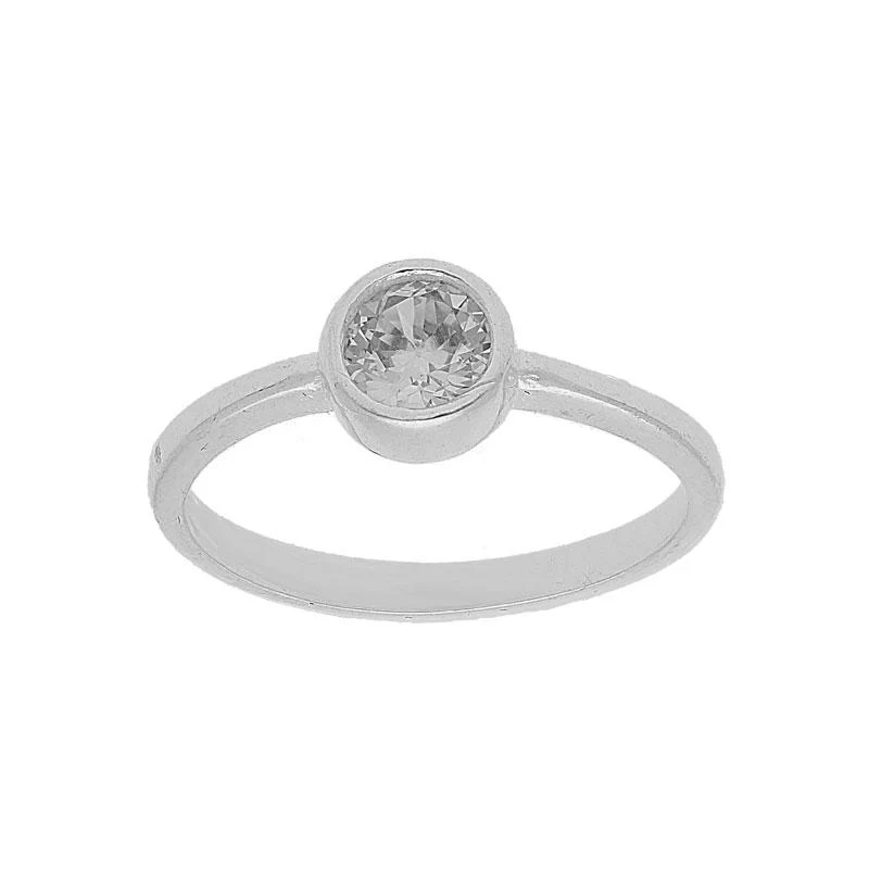 Sterling Silver 925 Round Solitaire Pendant Set (Necklace, Earrings and Ring) - FKJNKLST1989 - Image 7