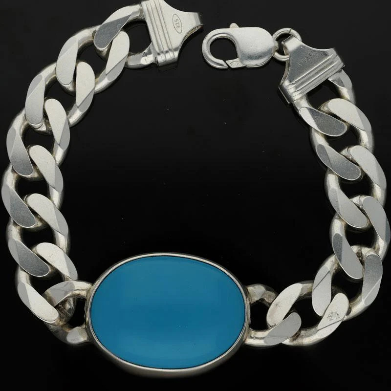 Sterling Silver 925 Salman Khan Firoza Bracelet - FKJBRL1985 - Image 2