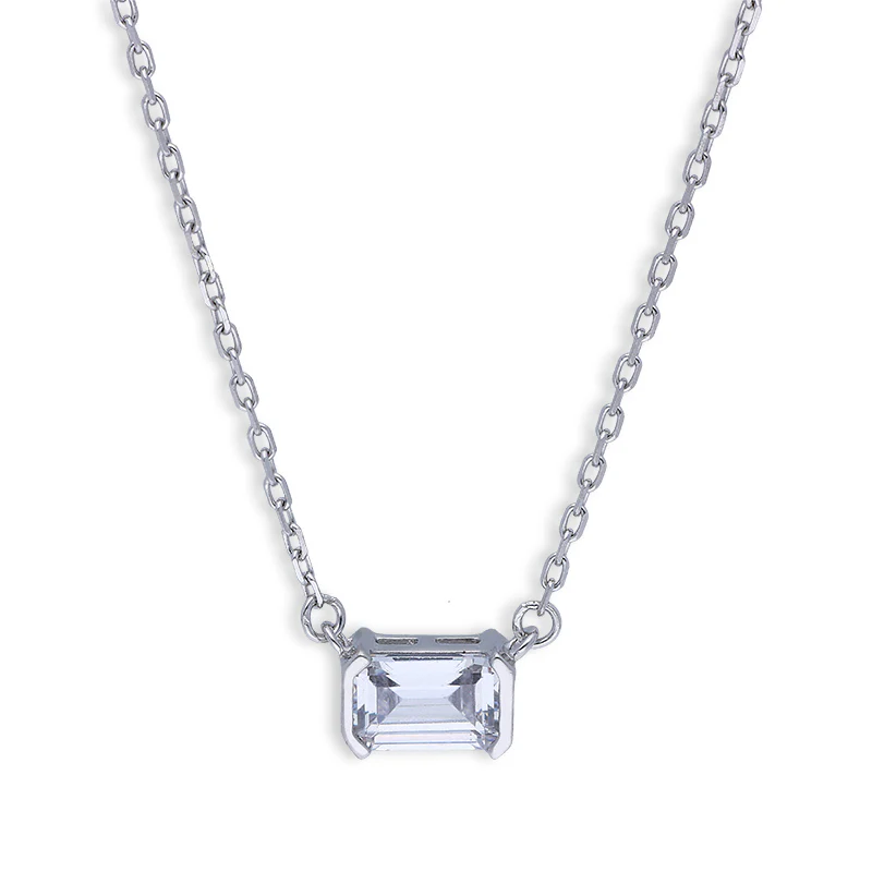 Sterling Silver 925 Solitaire Necklace - FKJNKLSLU6091