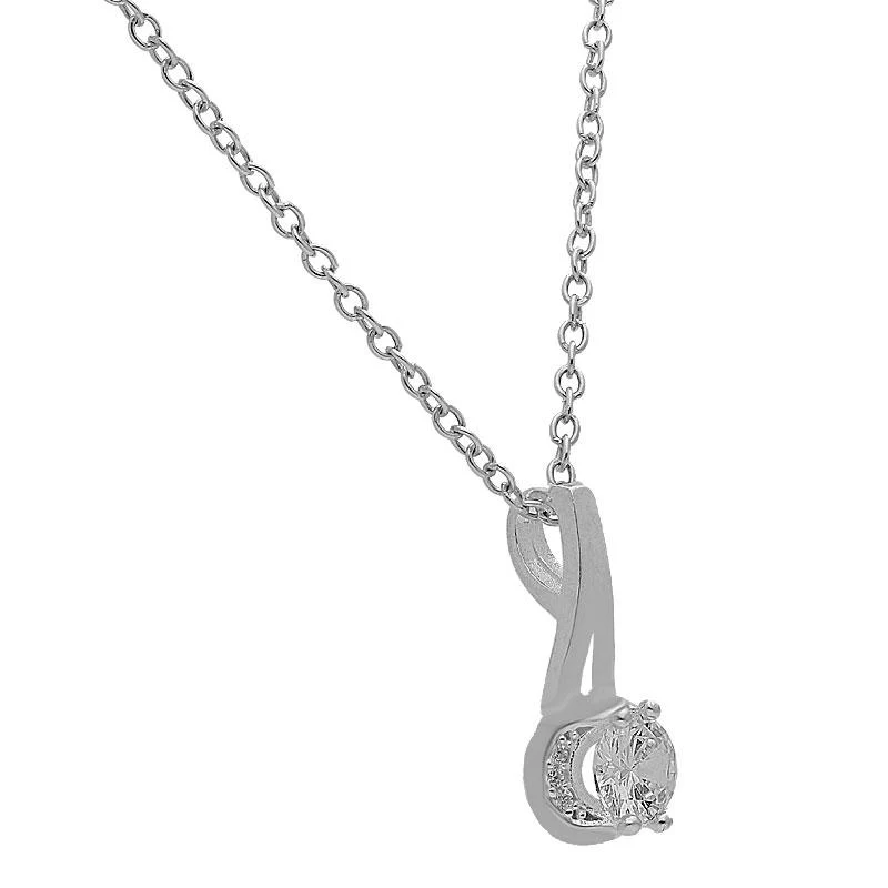 Sterling Silver 925 Solitaire Pendant Set (Necklace, Earrings and Ring) - FKJNKLST2030 - Image 3