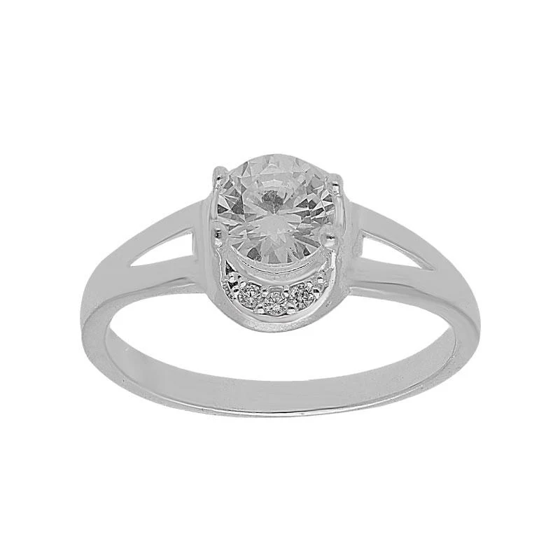 Sterling Silver 925 Solitaire Pendant Set (Necklace, Earrings and Ring) - FKJNKLST2030 - Image 7