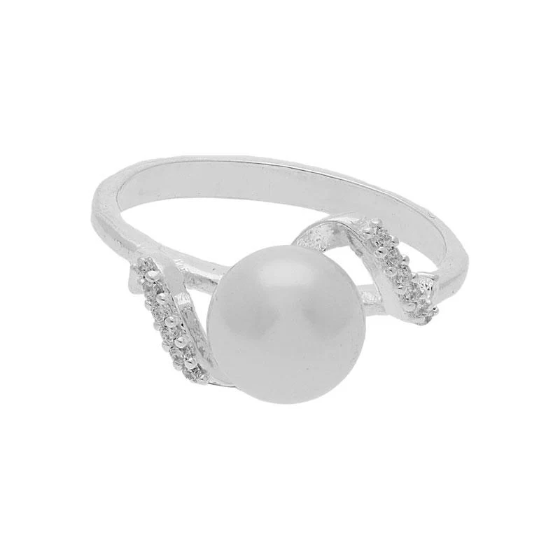 Sterling Silver 925 Spiral Shape Pearl Pendant Set (Necklace, Earrings and Ring) - FKJNKLST2018 - Image 3