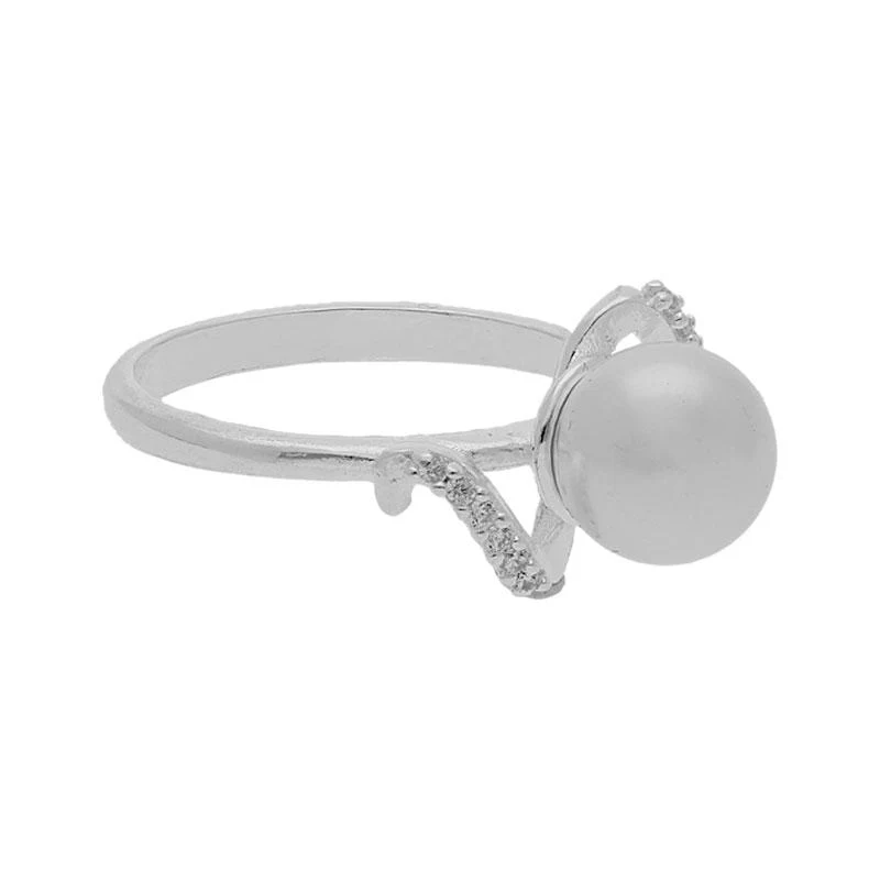 Sterling Silver 925 Spiral Shape Pearl Pendant Set (Necklace, Earrings and Ring) - FKJNKLST2018 - Image 4