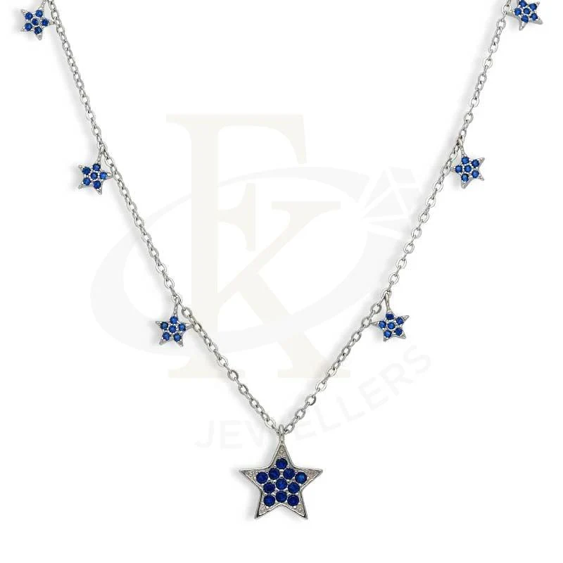 Sterling Silver 925 Stars Shaped Necklace - FKJNKLSL3016