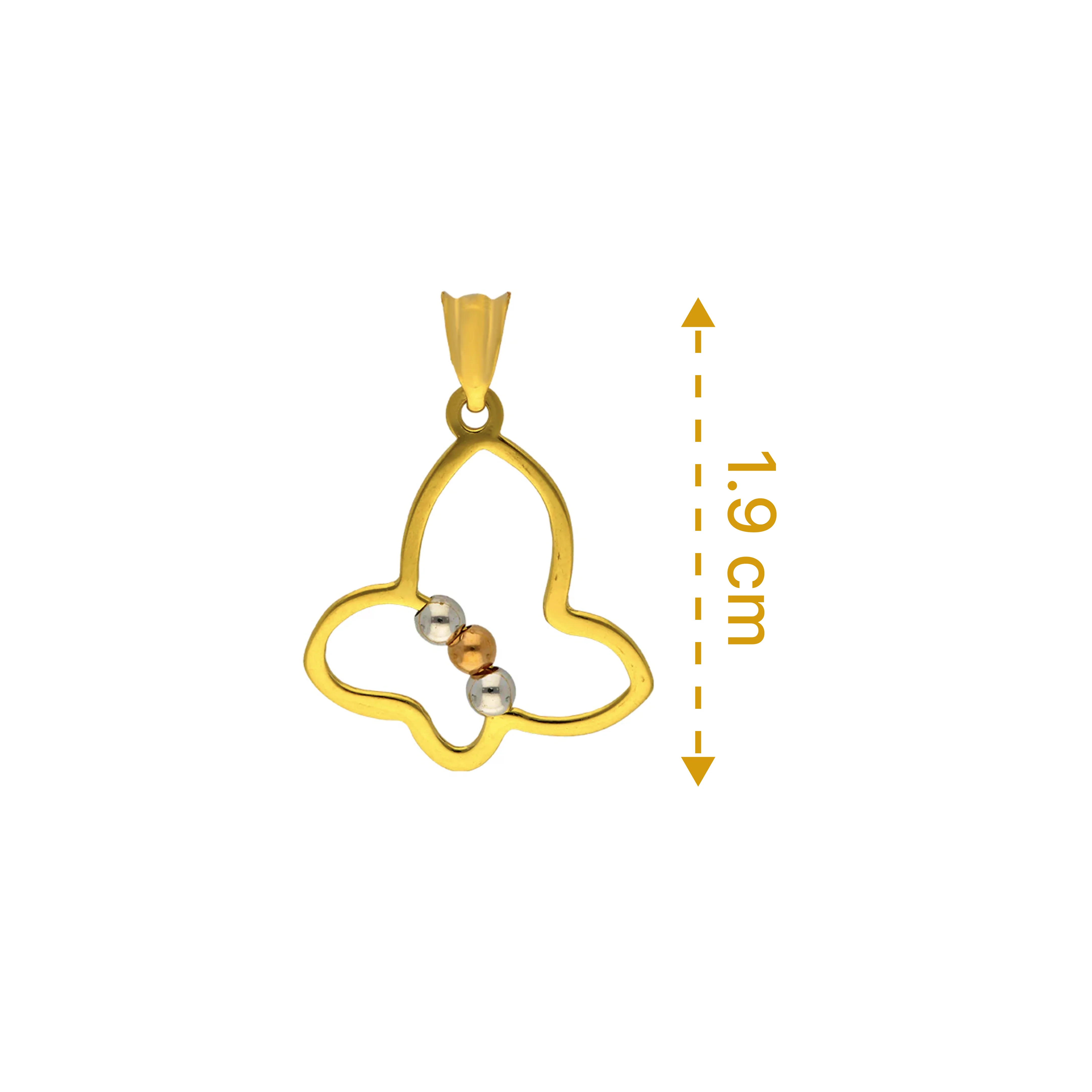 Trio Tone Gold Butterfly Pendant 18KT - FKJPND18KU1095 - Image 2
