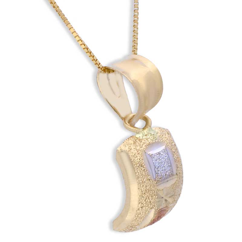 Trio Tone Gold Pendant Set (Necklace and Earrings) 18KT - FKJNKLST18KU2012 - Image 3