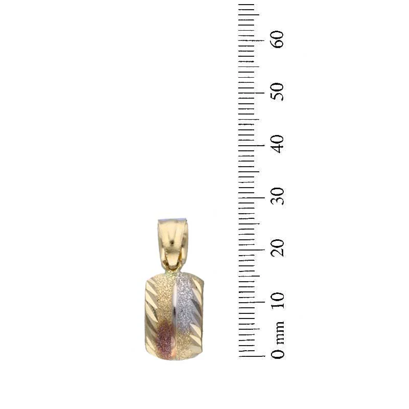 Trio Tone Gold Pendant Set (Necklace and Earrings) 18KT - FKJNKLST18KU2014 - Image 5