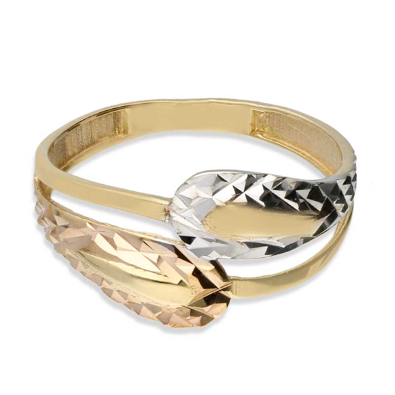 Trio Tone Gold Spiral Ring 18KT - FKJRN18KU2032 - Image 2