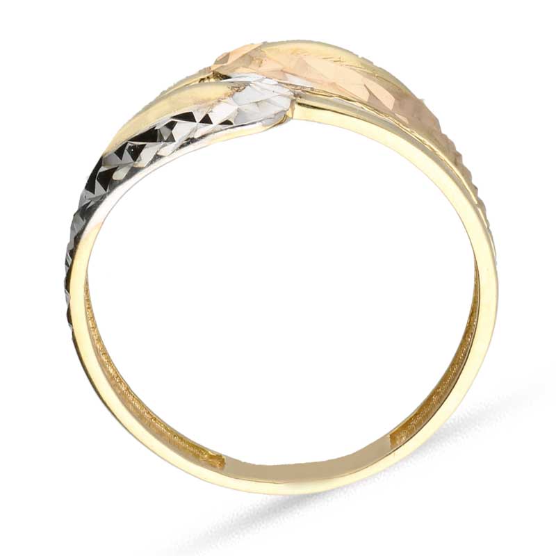 Trio Tone Gold Spiral Ring 18KT - FKJRN18KU2032 - Image 4