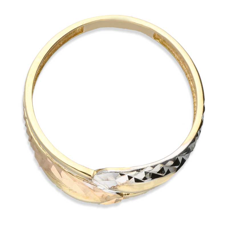 Trio Tone Gold Spiral Ring 18KT - FKJRN18KU2032 - Image 6