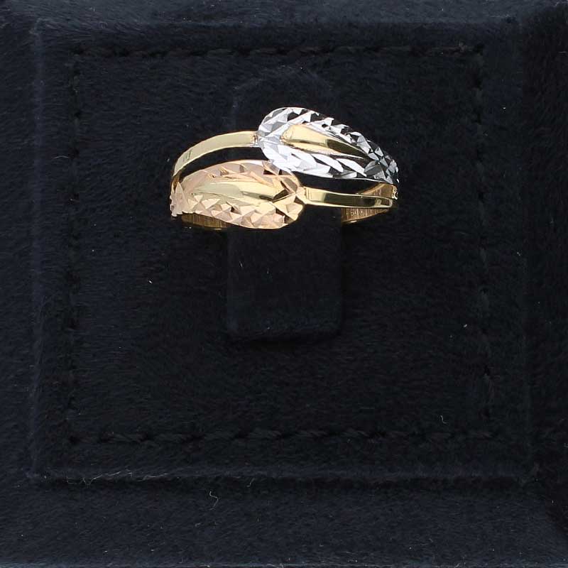 Trio Tone Gold Spiral Ring 18KT - FKJRN18KU2032 - Image 7