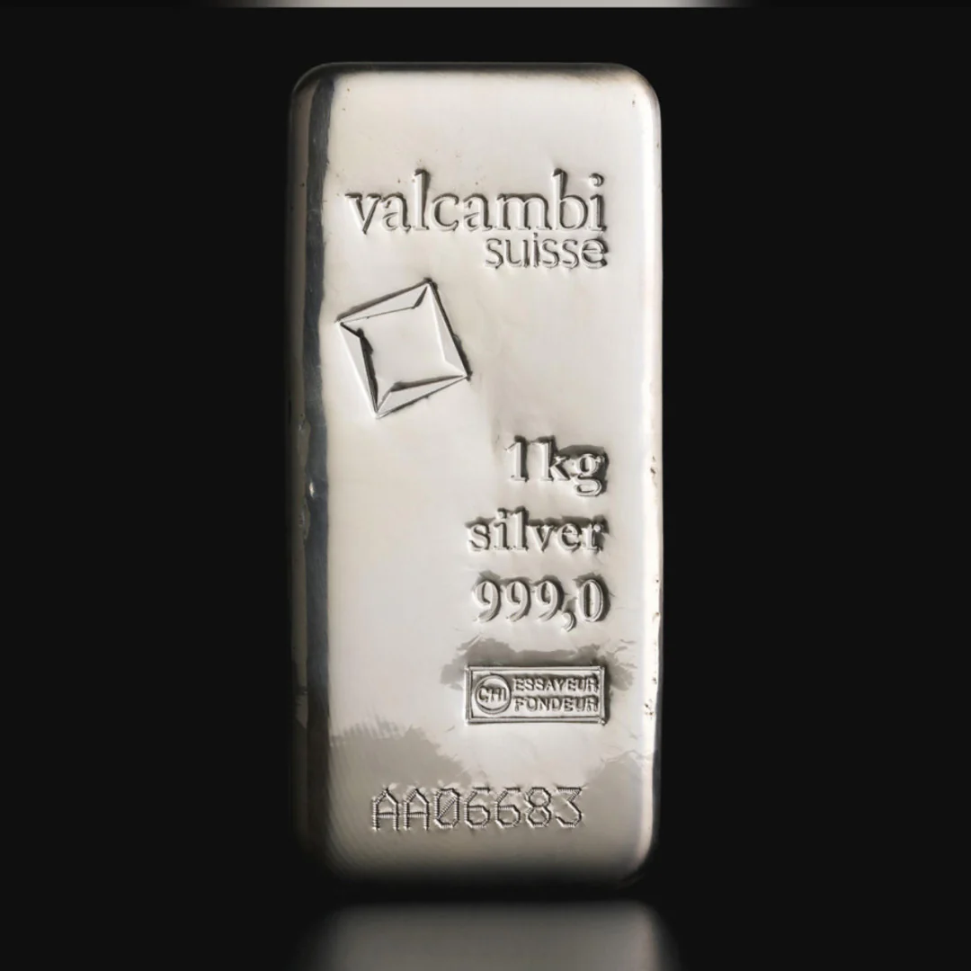 Valcambi 1 Kilogram Silver Cast Bar 999.0 Purity - FKJGBRSL6663